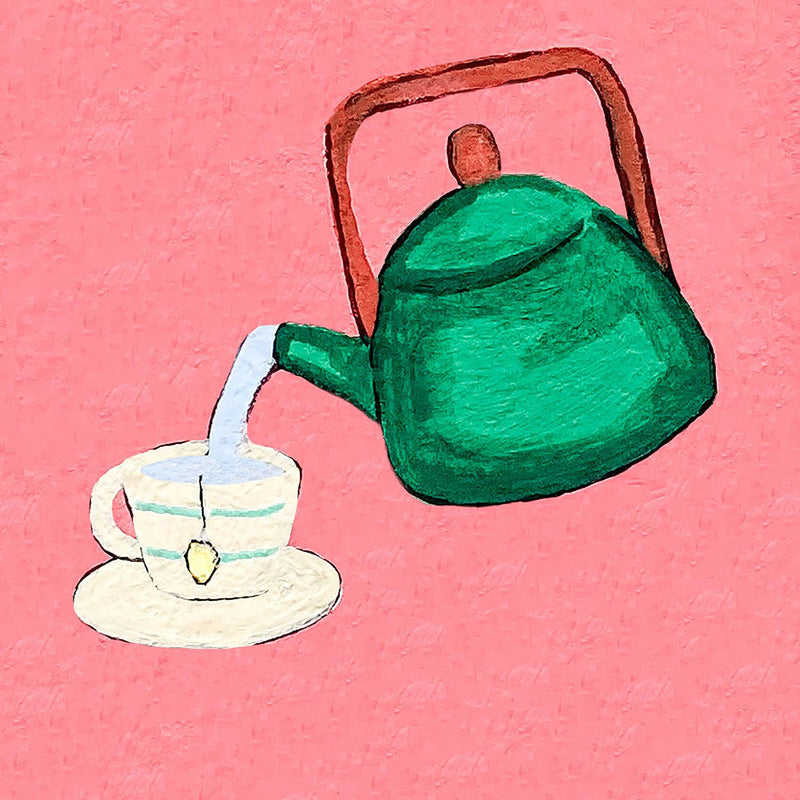 Mini 1" Tea and Teapot Gouache Art Print