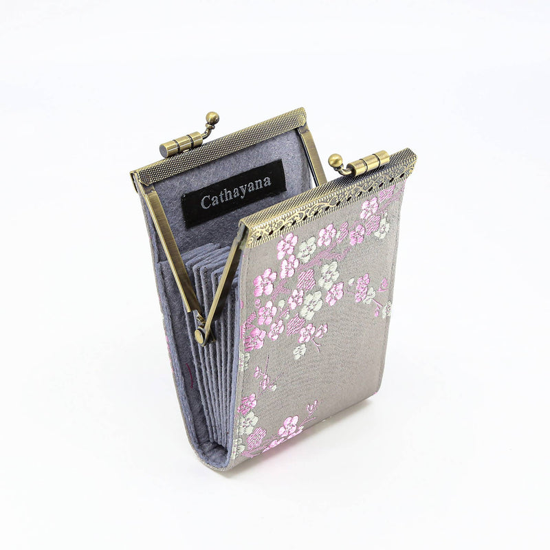 Cherry Blossom Brocade RFID Card Holder