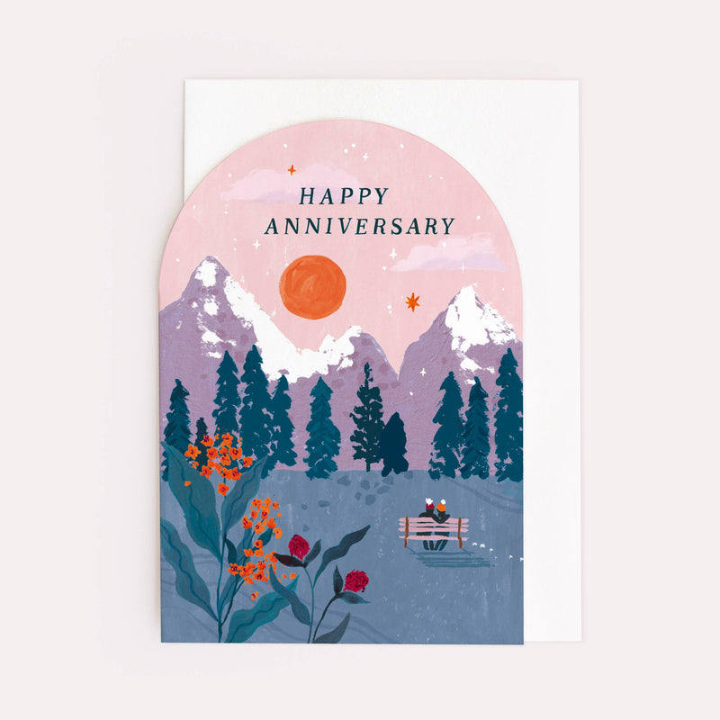 Mountain Sunset Anniversary Card