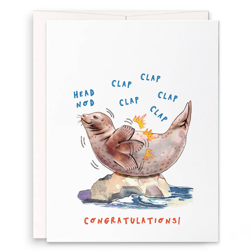 Claps Congrats Seal OF Approval Congratulations Card – Odd Bird Gifts