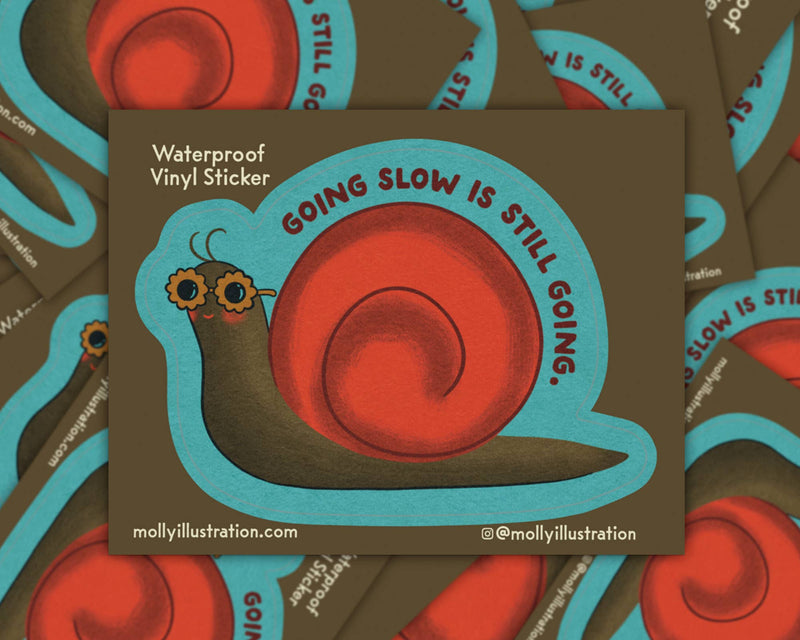 Going Slow Snail Cartoon Waterproof Vinyl Sticker