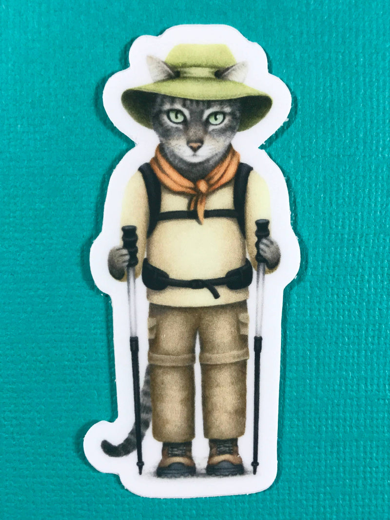 Hiker Cat Sticker