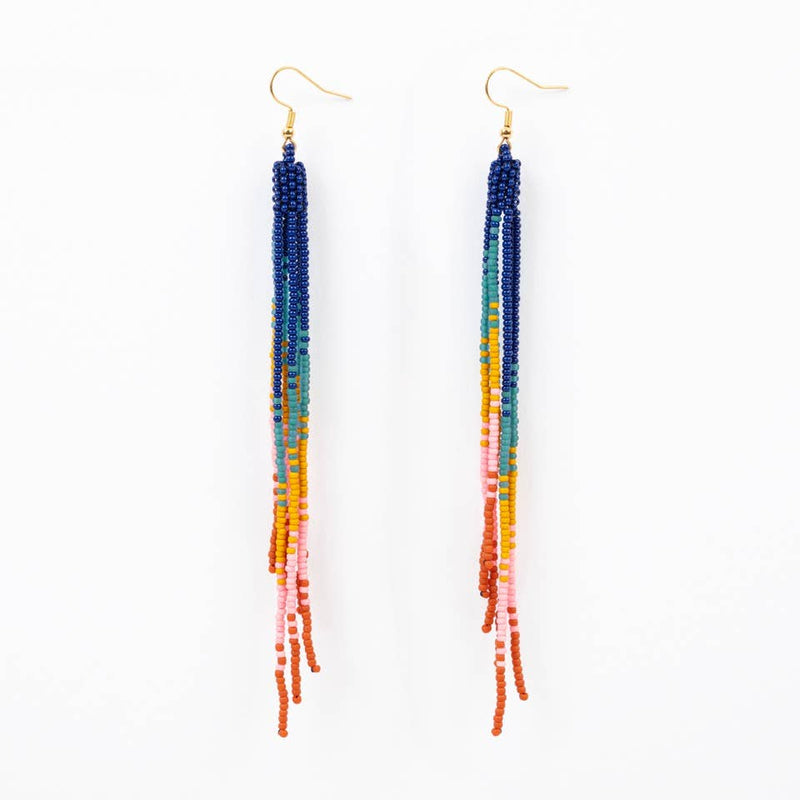 Ombre Fringe Duster Earrings - Deep Pop