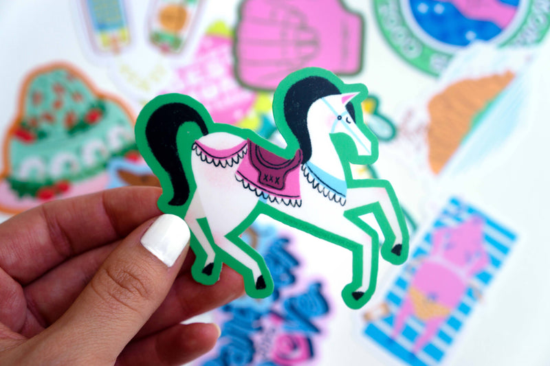 Carousel Horse Vinyl Sticker