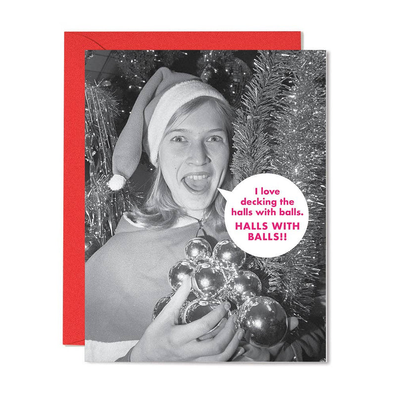Halls with Balls Christmas Card