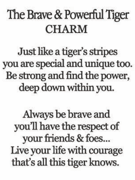 The Brave & Powerful Tiger Charm