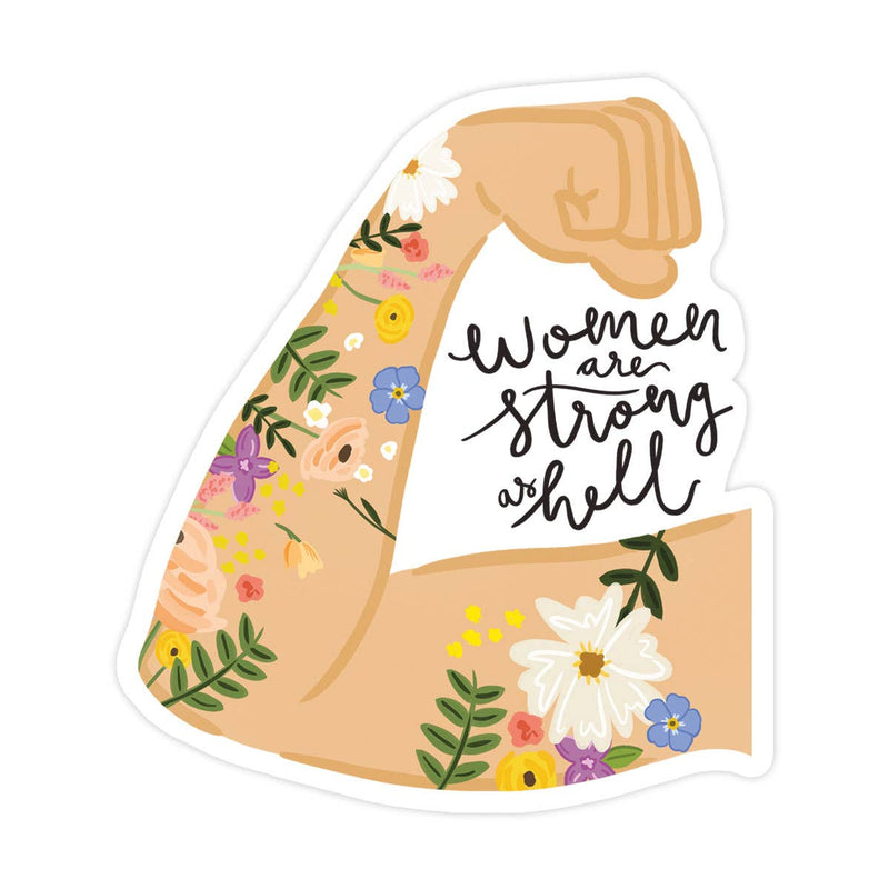 Strong as Hell Vinyl Sticker - Beige
