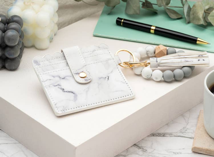 Leather Keychain Wallet with Wristlet