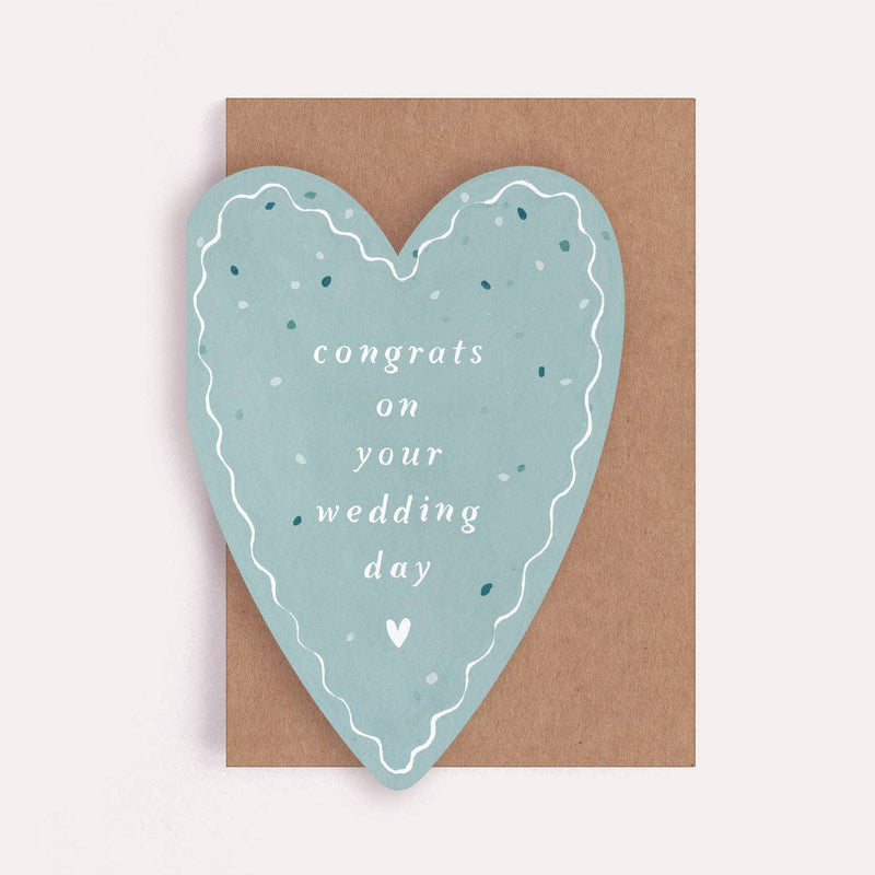 Heart-Shaped Congrats Wedding Card