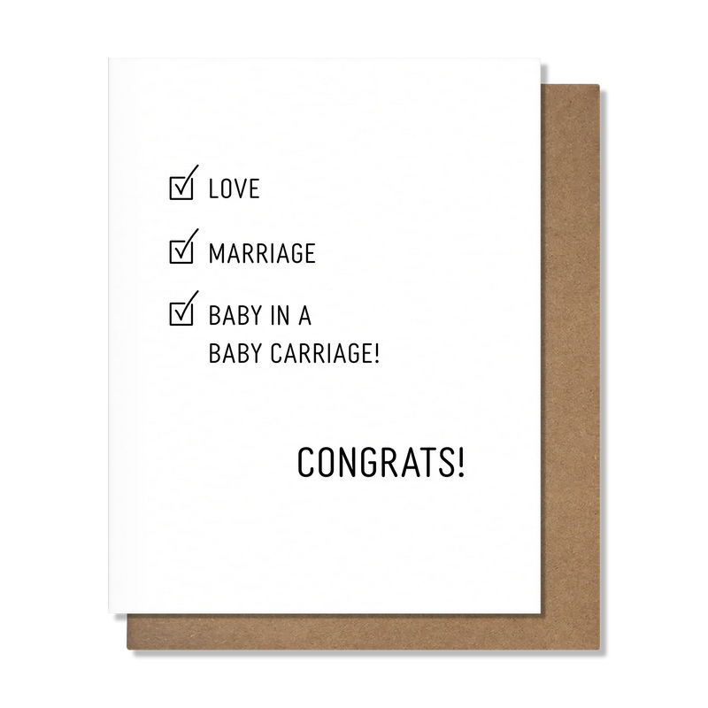 Checklist New Baby Card