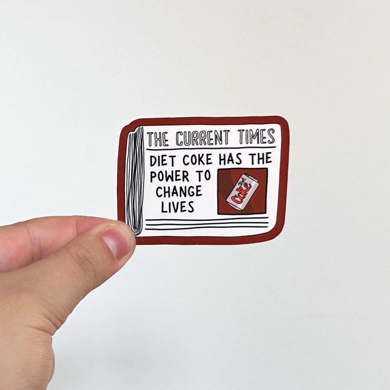 Diet Coke Newspaper Sticker