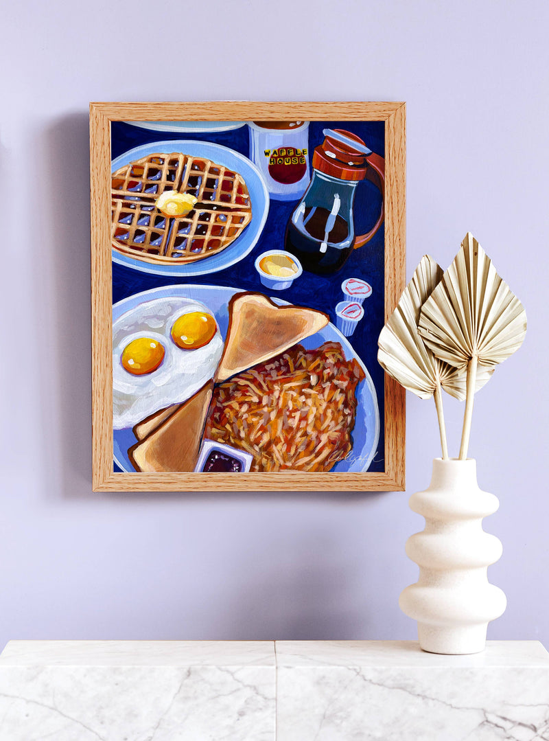 Waffle House Breakfast Print (Blue)