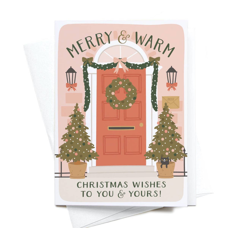 Merry & Warm Christmas Wishes Note Card Set of 10