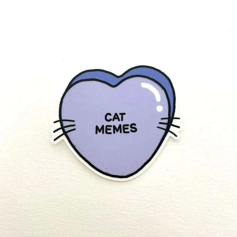 Cat Memes Candy Heart Sticker
