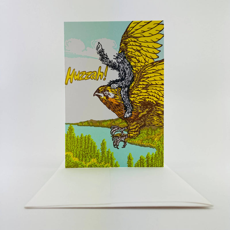 Falcon and Mini Sasquatch Huzzah Card