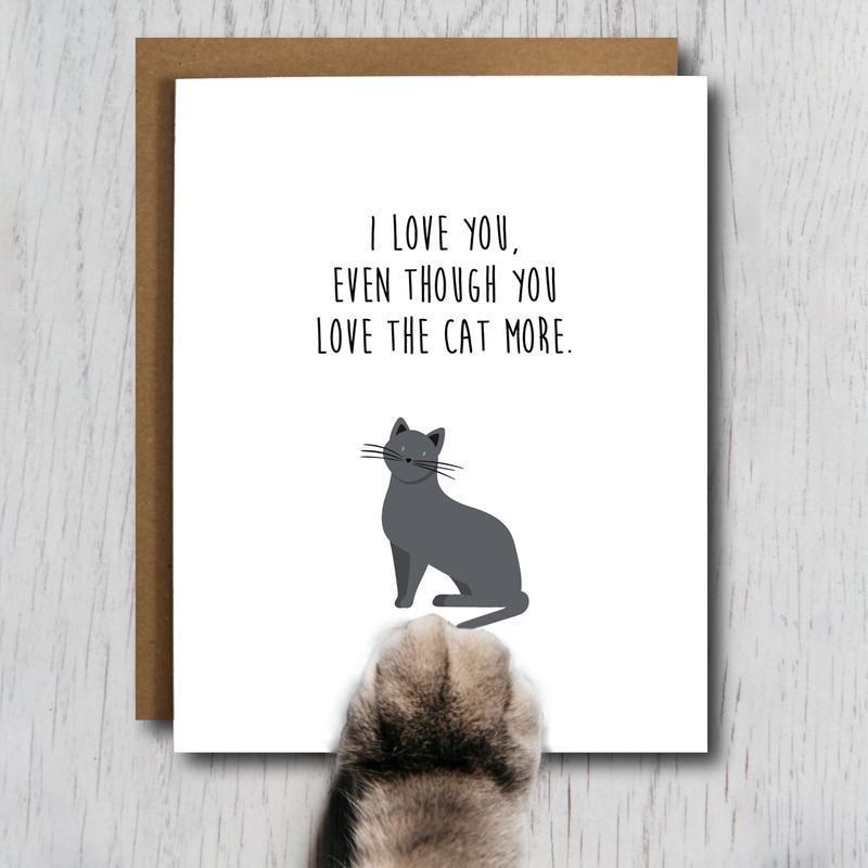 Funny Cat Love Card Card