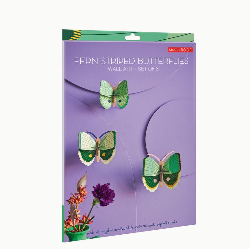 Fern Striped Butterflies (Set of 3)