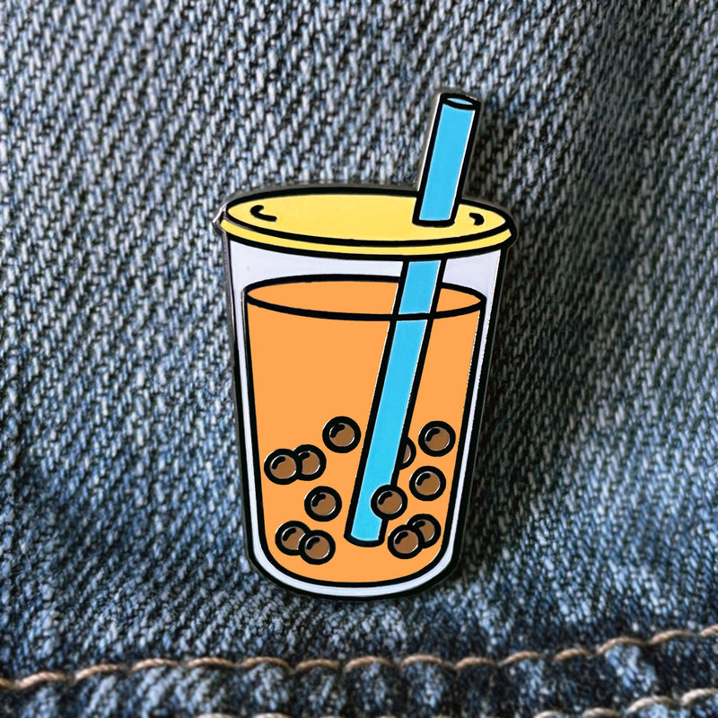 Thai Milk Bubble Tea Enamel Pin