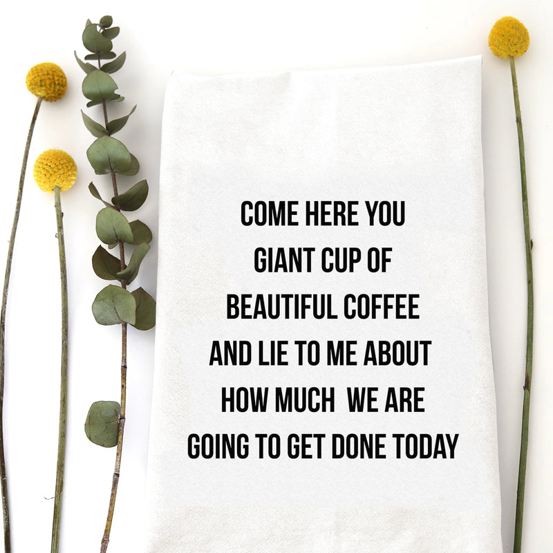 Giant Cup of Beautiful Coffee Dish Towel