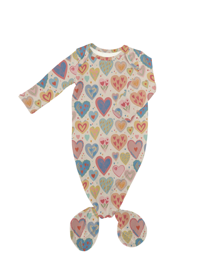 Lovestruck Hearts Knotted Infant Gown