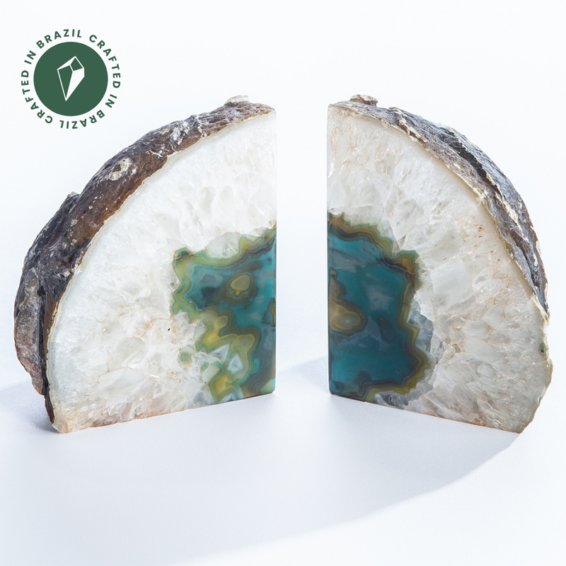 Green Agate Bookend