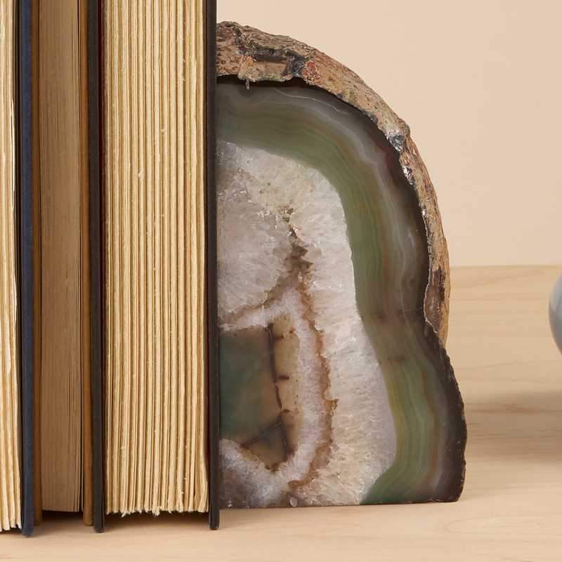 Green Agate Bookend