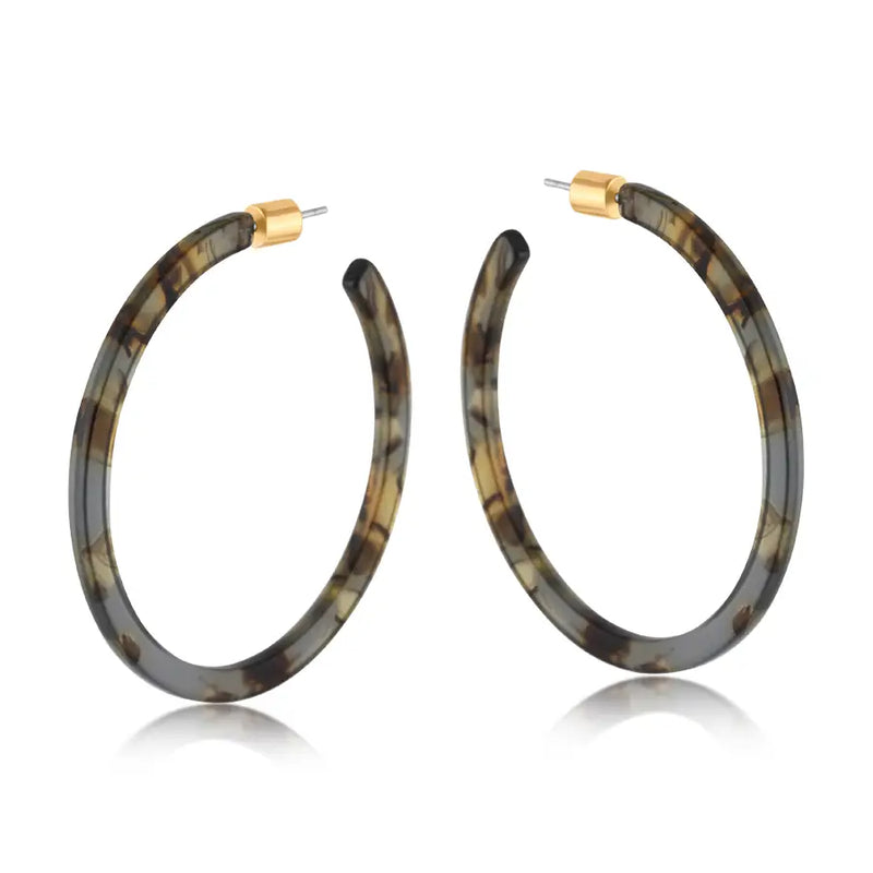 Ilona Skinny Resin Hoop Earrings