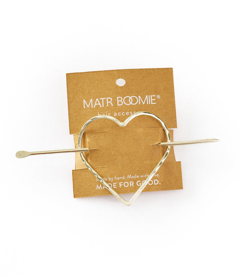 Alaya Heart Hair Pin in Silver