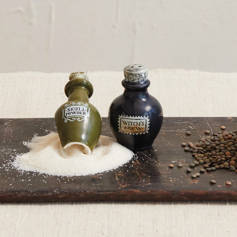 Stoneware Potion Bottle Salt & Pepper Shakers