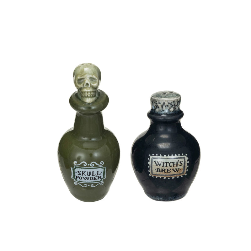 Stoneware Potion Bottle Salt & Pepper Shakers