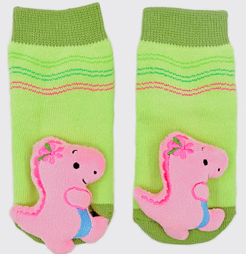 Pink T-Rex Boogie Toes Rattle Socks