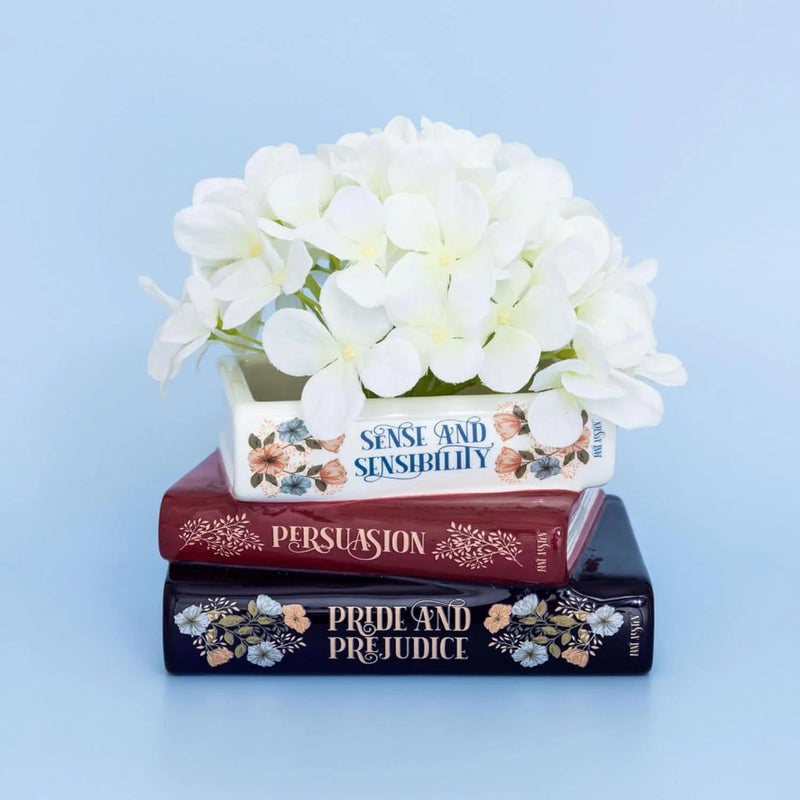 Jane Austen Book Stack Planter