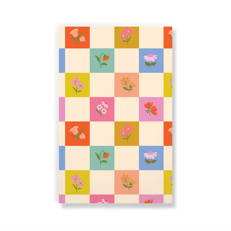 Petals and Checkers Classic Layflat Notebook