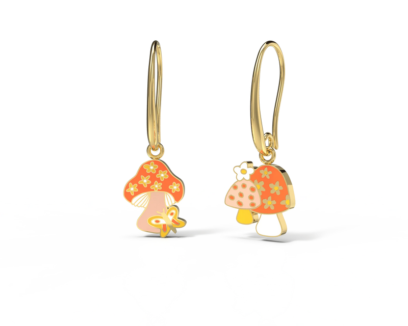 Mushroom Butterfly Earrings