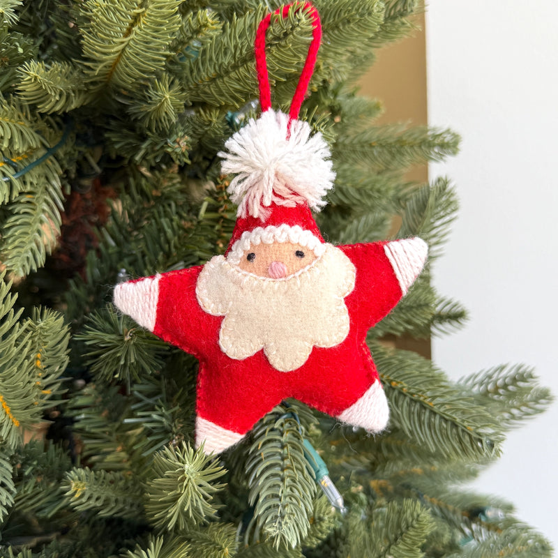 Star Santa Embroidered Ornament