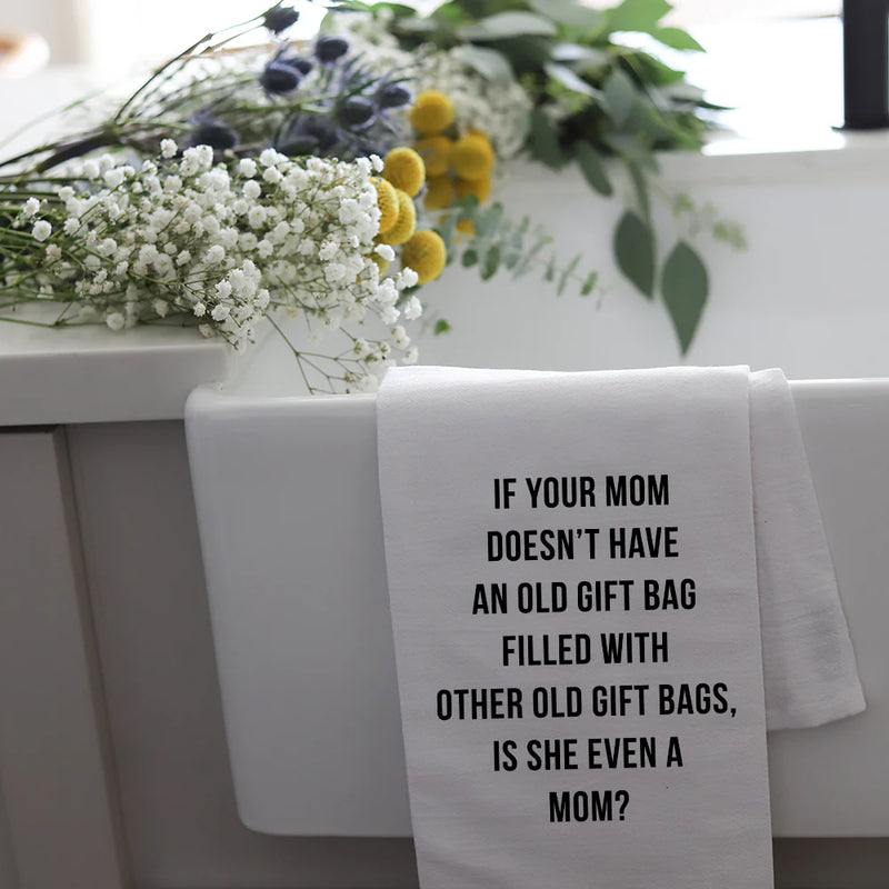 Old Gift Bags Dish Towel