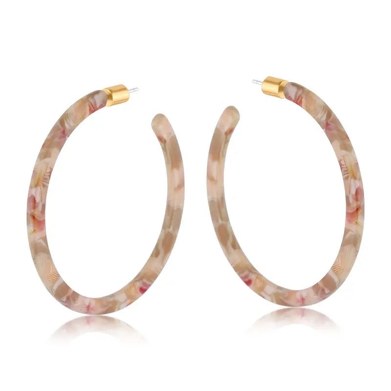 Sylvia Skinny Resin Hoop Earrings