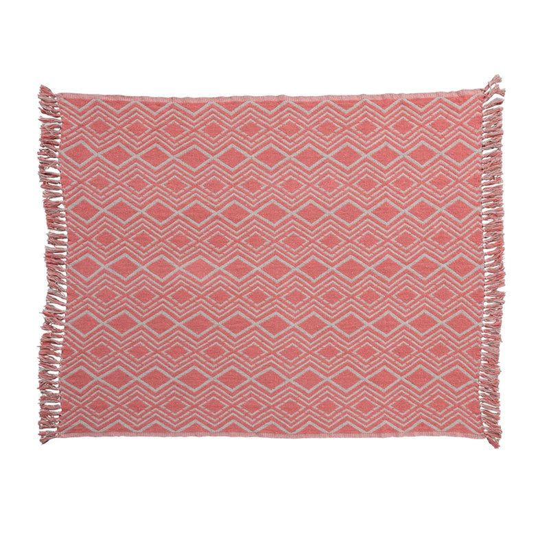 Geometric Pattern Cotton Blend Throw Blanket