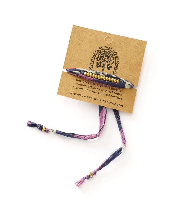 Priya Upcycled Sari Fabric Thread Bracelet (Assorted)