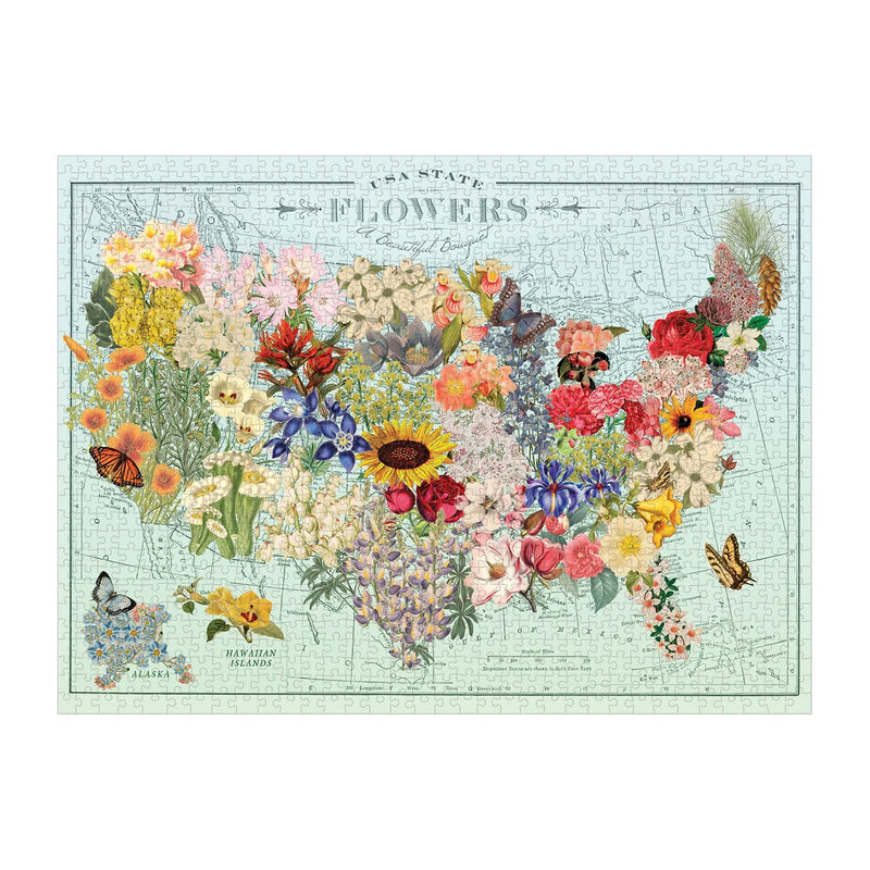 USA State Flowers 1000 Piece Puzzle