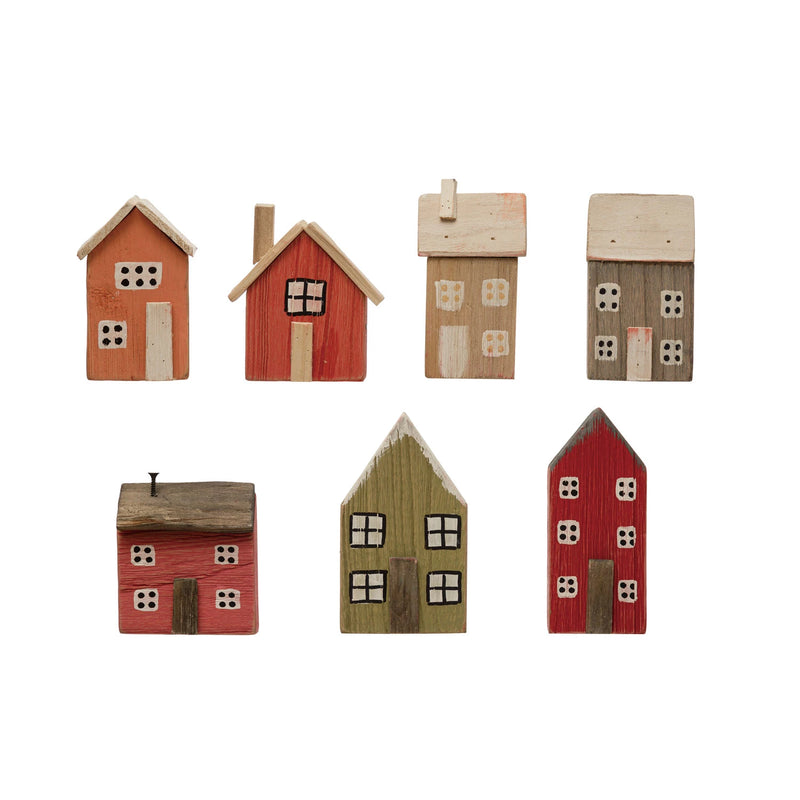 Hand-Painted Paulownia Wood Houses