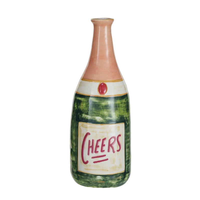 Stoneware Champagne Bottle Vase