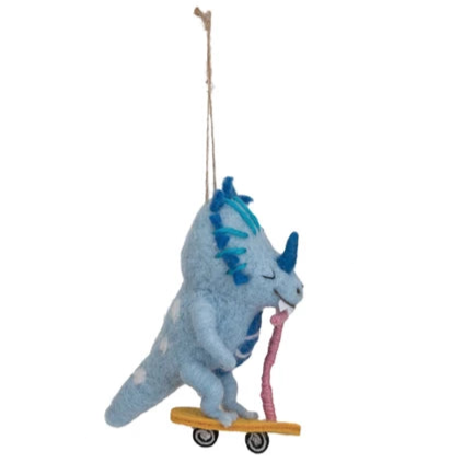 Wool Dinosaur on Wheels Ornament (4 Styles)