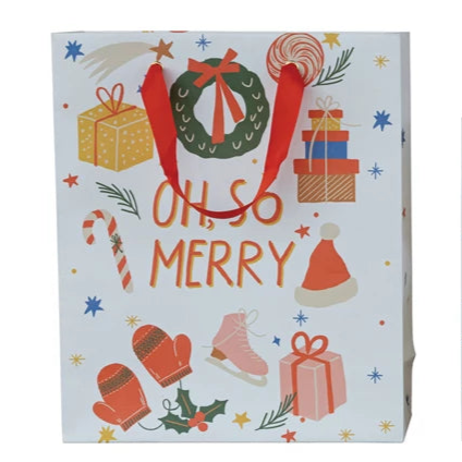 Recycled Paper Holiday Sayings Gift Bag
