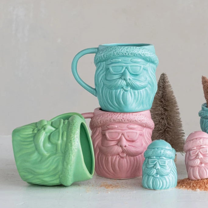Stoneware Cool Santa Head Mug