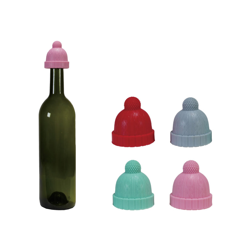 Silicone Winter Hat Bottle Stopper (Assorted)