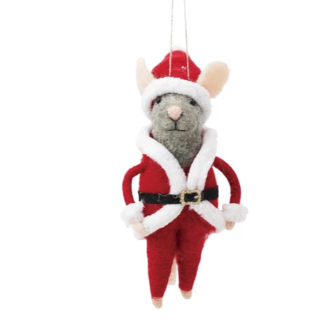 Wool Mouse in Christmas Costume Ornament (2 Styles)