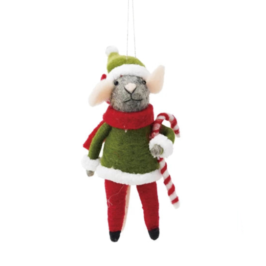 Wool Mouse in Christmas Costume Ornament (2 Styles)