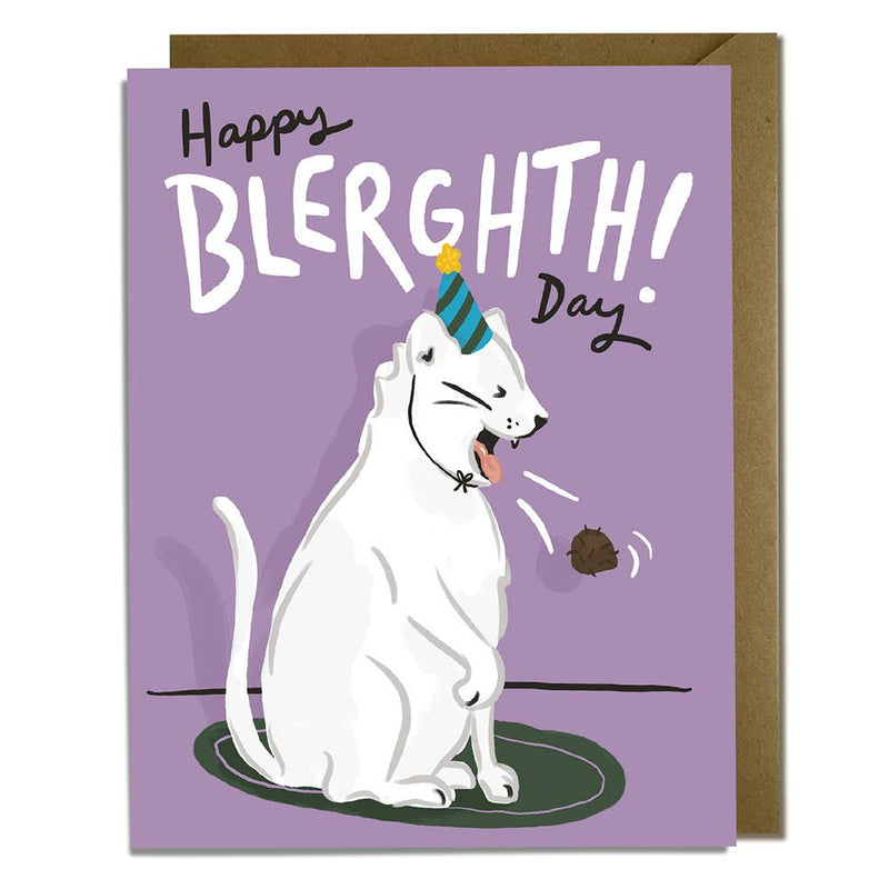 Cat Hairball Funny Birthday Card