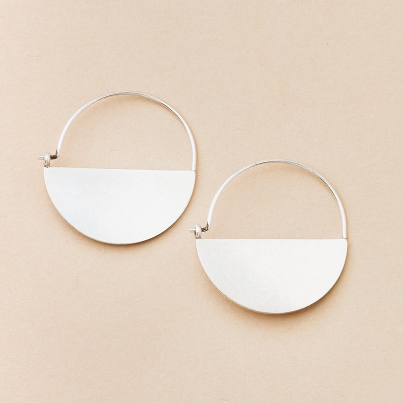 Lunar Hoop Earrings - Sterling Silver